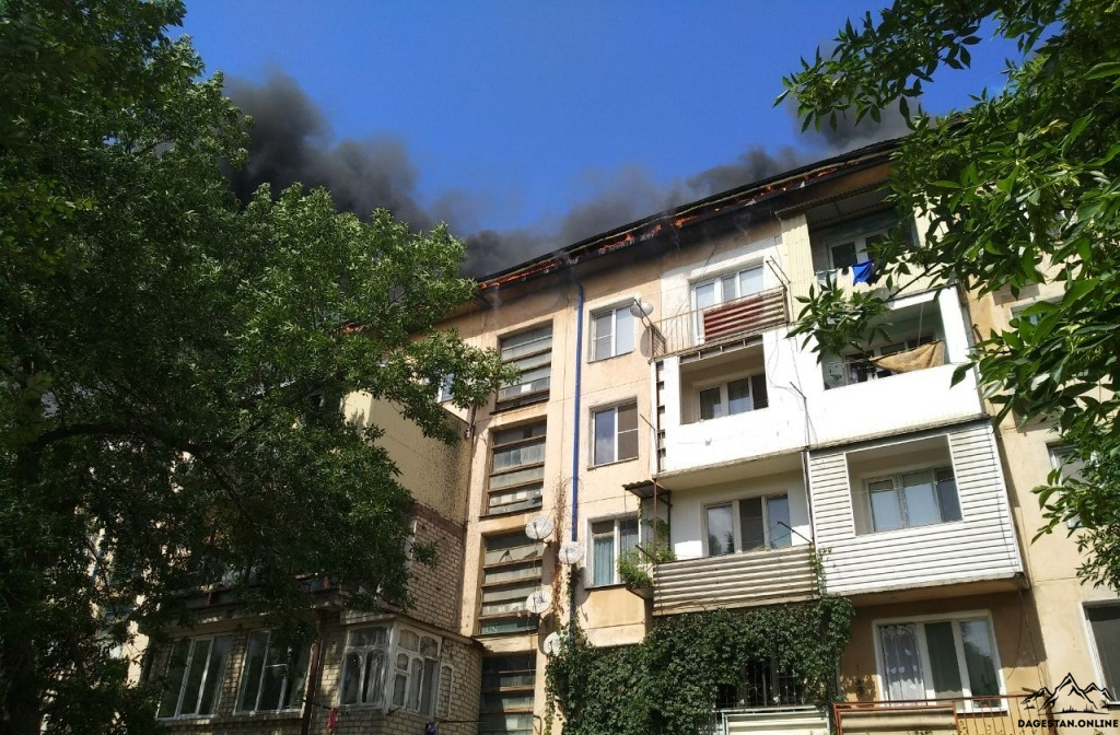 Пожар в Махачкале фото